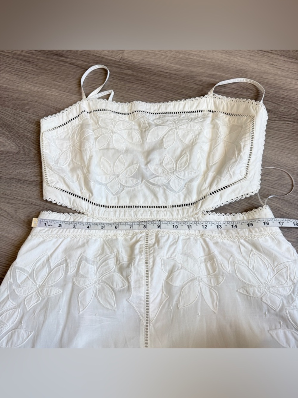 AllSaints Mala Broderie Dress Chalk White Size US 10 / UK 14 NWT - Picture 9 of 13